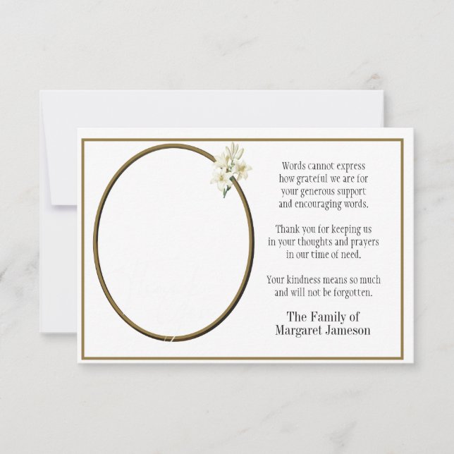 Cartão De Agradecimento Rua. Joseph Religioso Obrigado Condolência (Frente)