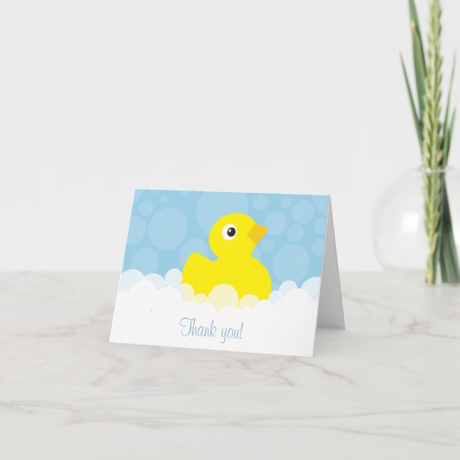 Cartão De Agradecimento Rubber Ducky Thank You Note - Blue (Frente)
