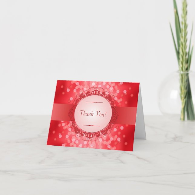 Cartão De Agradecimento Ruby Red 40º Aniversário Obrigado (Frente)