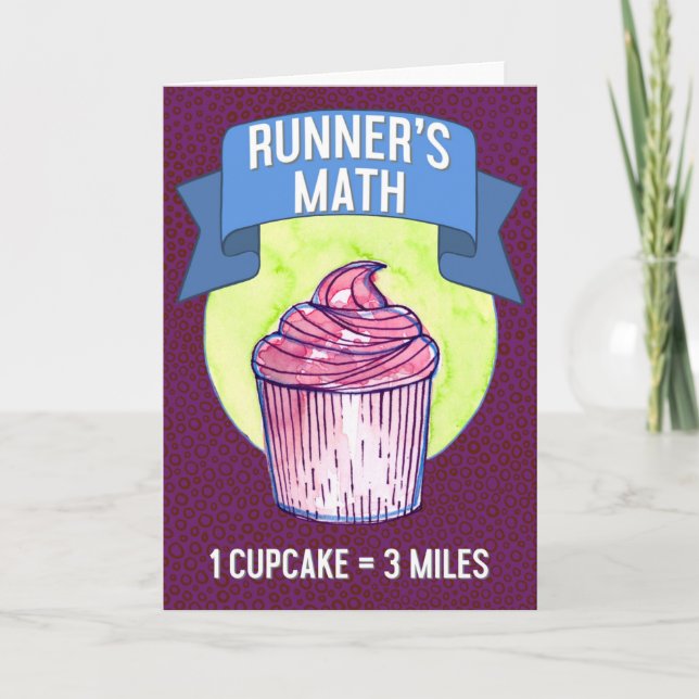 Cartão De Agradecimento Runner's Math Cupcake Card (Frente)