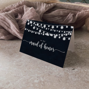 Cartão De Agradecimento Russ String Lights Bridal Party Obrigado