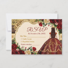 Cartão De Agradecimento Russo Floral Espanhol 15 Años RSVP