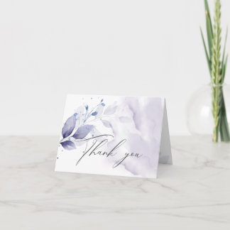 Cartão De Agradecimento Russo Obrigado Ametist Watercolor Foliage