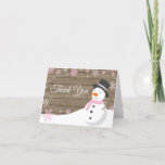 Cartão De Agradecimento Russo Winter Christmas Snowman Pink<br><div class="desc">Cartões de agradecimentos Rosa de Neve Russo de inverno de inverno</div>