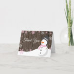 Cartão De Agradecimento Russo Winter Christmas Snowman Pink<br><div class="desc">Cartões de agradecimentos Rosa de Neve Russo de inverno de inverno</div>