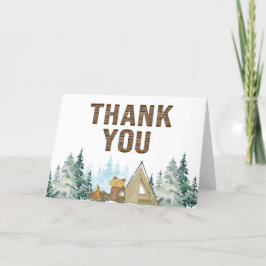 Cartão De Agradecimento Rustic A Little Camper Chá de fraldas
