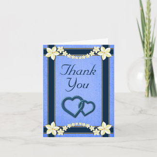 Cartão De Agradecimento Rustic Blue Floral Wedding Thank You Note Cards