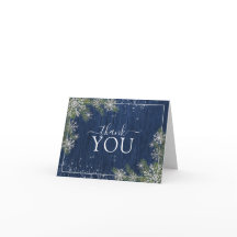 Rustic Blue Silver Winter Wood Obrigado