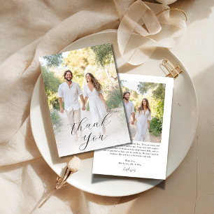 Cartão De Agradecimento Rustic Boho 2 Fotos Casal Chuveiro de Noiva Foto