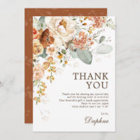 Rustic Boho Burnt Orange Floral Chá de panela