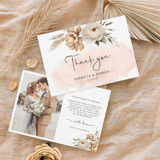 Cartão De Agradecimento Rustic Boho Wedding Thank You Card