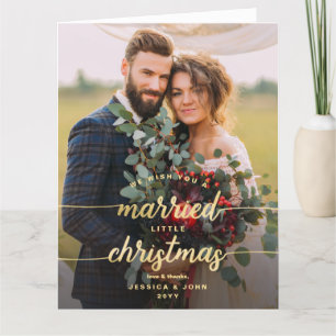 Cartão De Agradecimento Rustic Casou Com Um Casamento De Natal Obrigado