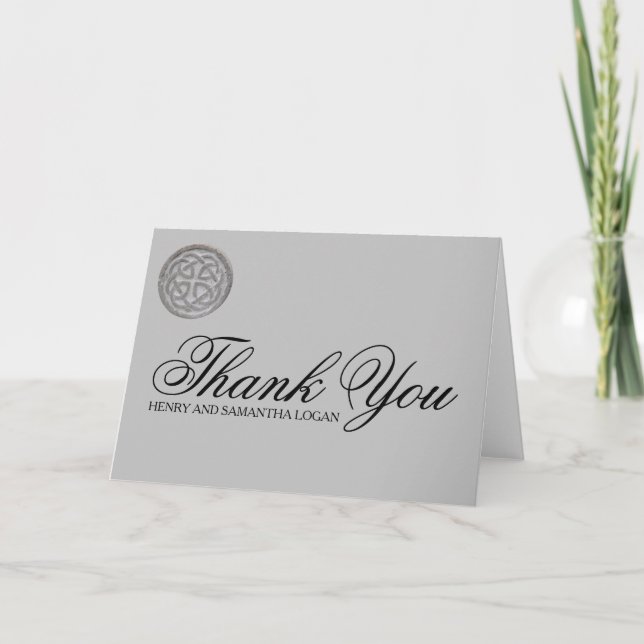 Cartão De Agradecimento Rustic Celtic Knot Personalized Thank You Note (Frente)