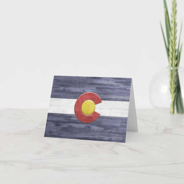 Cartão De Agradecimento Rustic Colorado Flag (Frente)