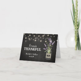 Cartão De Agradecimento Rustic Country Lavender Lights Wedding Thank You
