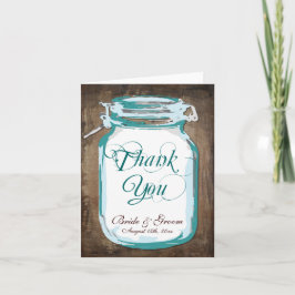 Cartão De Agradecimento Rustic Country Mason Jar Wedding Thank You Cards