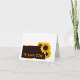 Cartão De Agradecimento Rustic Country Sunflower - Casamento