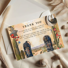 Cartão De Agradecimento Rustic Cowboy 1st Rodeo Birthday