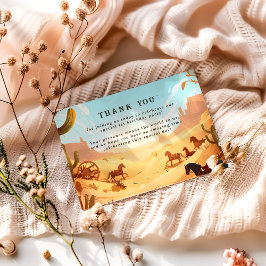 Cartão De Agradecimento Rustic Cowboy Rodeo 1st Birthday Celebration