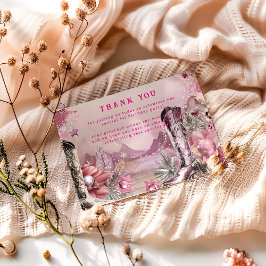 Cartão De Agradecimento Rustic Cowboy Rodeo 1st Birthday Design