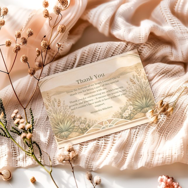 Cartão De Agradecimento Rustic Desert Meadow Birthday (Criador carregado)