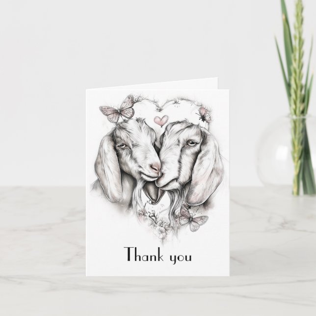 Cartão De Agradecimento Rustic elegant goat lovers thank you card (Frente)