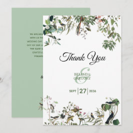 Cartão De Agradecimento Rustic Eucalyptus Deixa Vintage Greenery Casamento