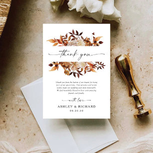 Cartão De Agradecimento Rustic Fall Deixa Casamento