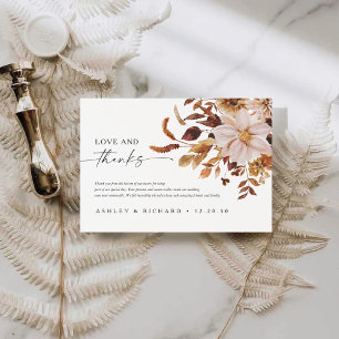 Cartão De Agradecimento Rustic Fall Deixa Casamento