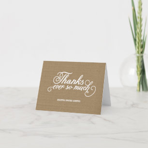 Cartão De Agradecimento Rustic Kraft Paper Thank You