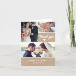 Cartão De Agradecimento Rustic Kraft  | Wedding Photo