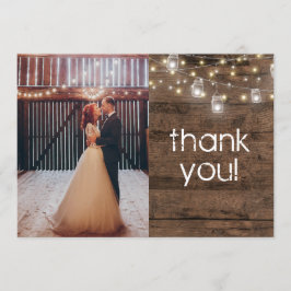 Cartão De Agradecimento Rustic Mason Jar Lights Modern