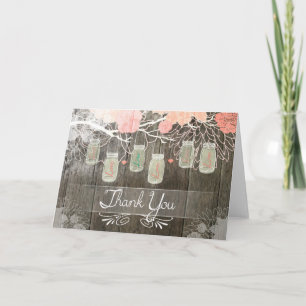 Cartão De Agradecimento Rustic Mason Jar Thank You Card
