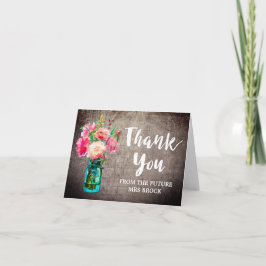 Cartão De Agradecimento Rustic Mason Jar Thank You From the Future Mrs
