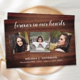 Cartão De Agradecimento Rustic Memorial Sympathy Funeral Photo Collage