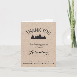 Cartão De Agradecimento Rustic Mountains Kraft Paper Folded Thank You Card