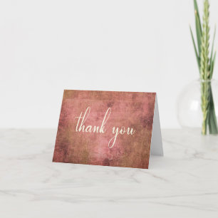 Cartão De Agradecimento Rustic Pink & Burlap Vintage 2 Obrigado