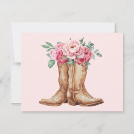Cartão De Agradecimento Rustic Pink Floral Boho Bridal Shower Thank You
