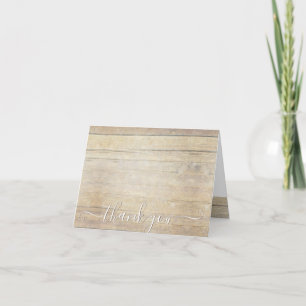 Cartão De Agradecimento Rustic Reclaimed Wood Script Flourish Obrigado