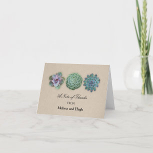 Cartão De Agradecimento Rustic Succulent Wedding Thank You Card