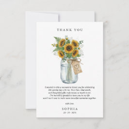 Cartão De Agradecimento Rustic Sunflower Flat Thank You Card