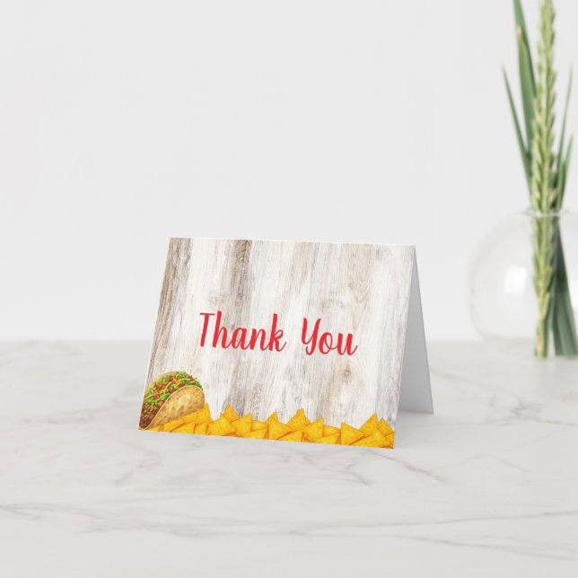 Cartão De Agradecimento Rustic Taco ‘Bout Grateful Thank You Card (Frente)