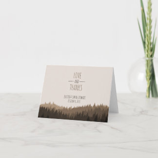Cartão De Agradecimento Rustic Thank You card for a Mountain wedding