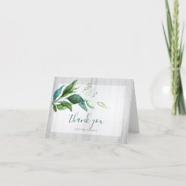Cartão De Agradecimento Rustic Watercolor Greenery Obrigado