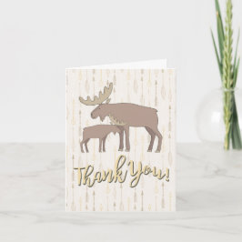 Cartão De Agradecimento Rustic Watercolor Moose boho Obrigado bilhete Cart