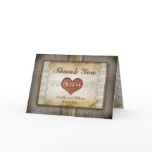 rustic wedding thank you cards