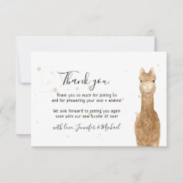 Cartão De Agradecimento Rustic wild animal alpaca llama Thank You