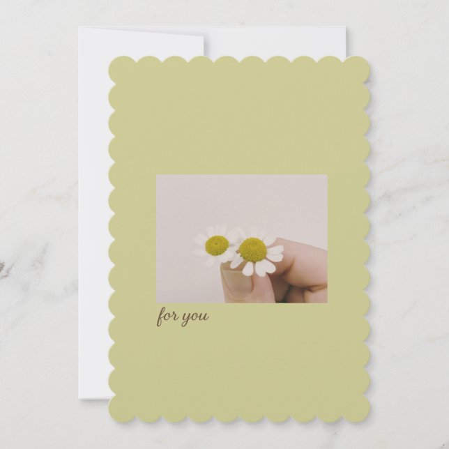 Cartão De Agradecimento Rustic Wildflower Flat Card – Minimalist Thank You (Frente)