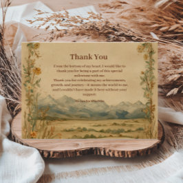 Cartão De Agradecimento Rustic Wildflower Mountain Birthday