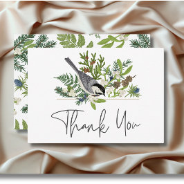 Cartão De Agradecimento Rustic Winter Nature & Pine Weding